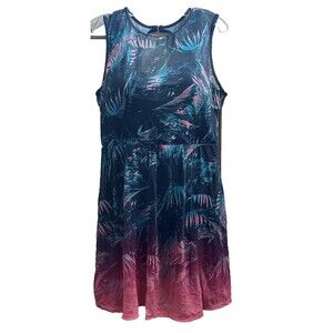 Torrid Women's 1 D/DD Black Coral Palm Leaf One Piece Swim Bathing Suit Dress